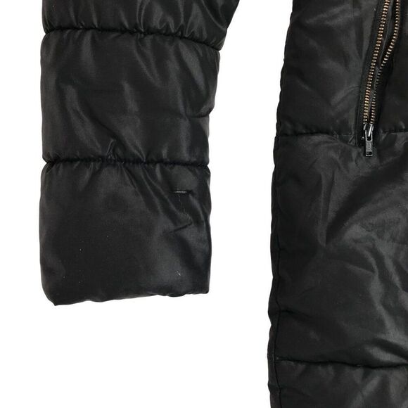 Women's Y2K H&M Classy Minimalist Black Longline Winter Puffer Parka Coat / 4 - Picture 8 of 10